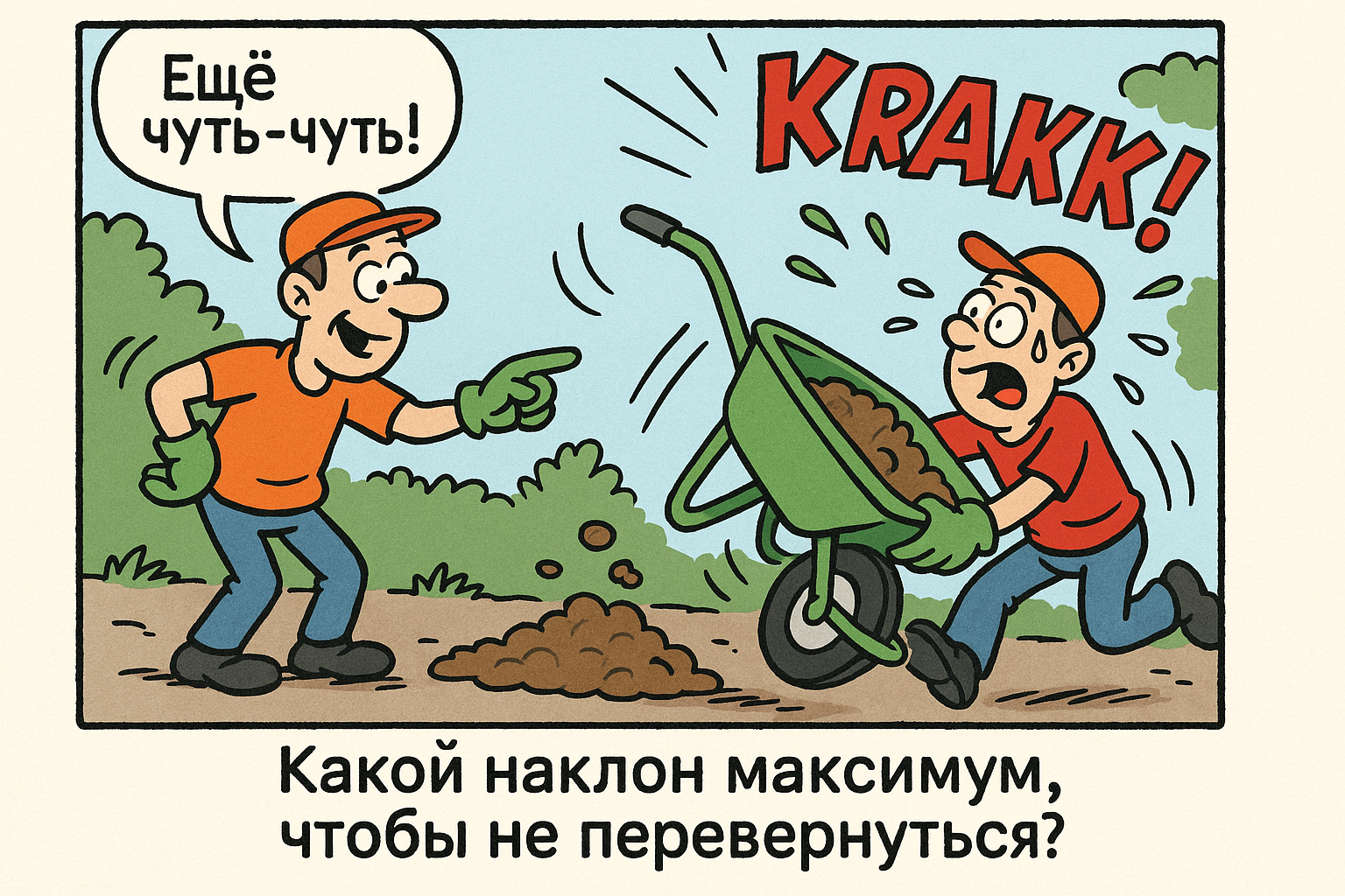 Максимальный критический наклон техники чтобы не перевернуться
