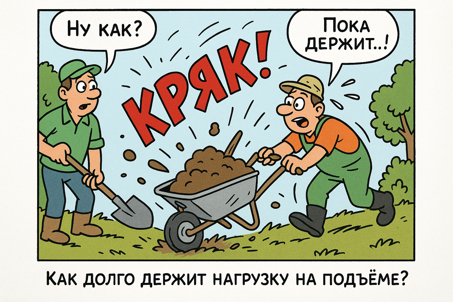 Как долго держит нагрузку на подъёме малогабаритная техника