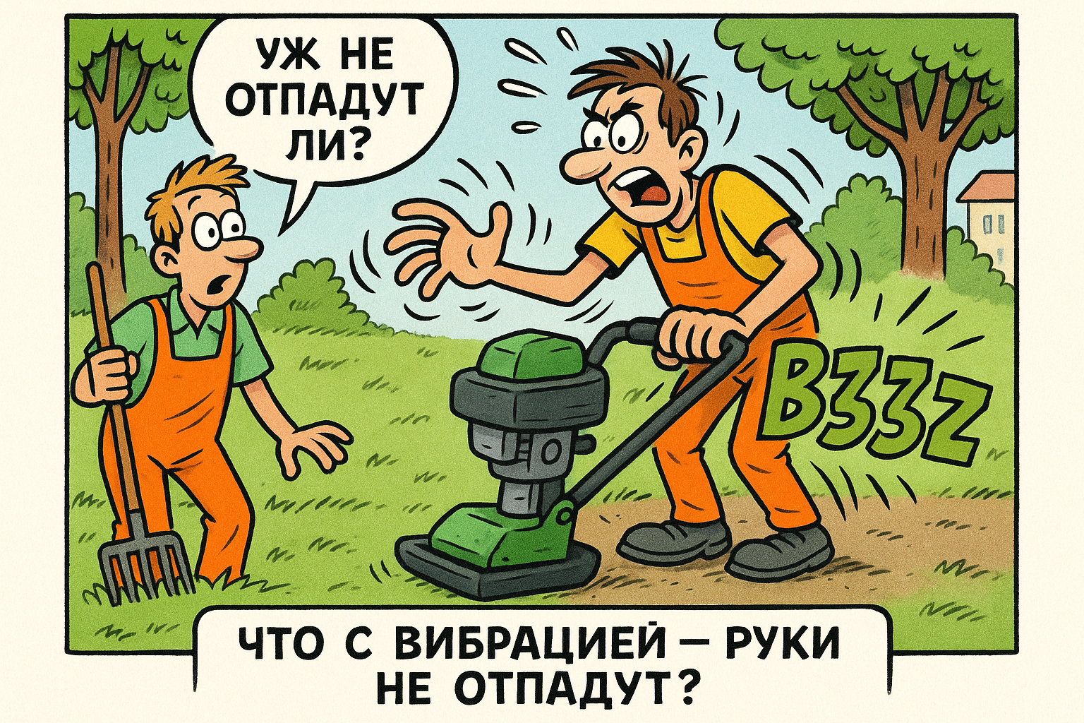 Вибрация рукой и её влияние на руки при ландшафтных работах